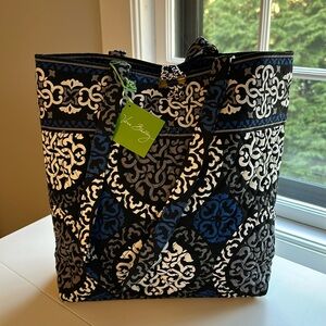 Very Bradly Cotton Quilted Tote, Canterbury Cobalt